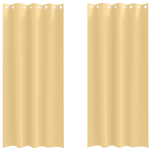 vidaXL Κουρτίνες με κουρτίνες 2 pcs Μπεζ 245 x 140 εκ. Πολυεστέρας