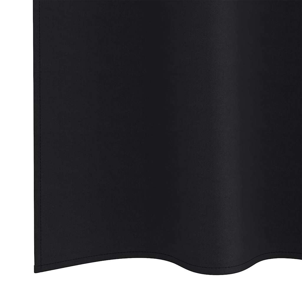 vidaXL Κουρτίνες με κουρτίνες 2 pcs Μαύρο 225 x 140 εκ. Πολυεστέρας