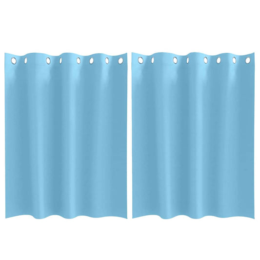 vidaXL Κουρτίνες με κουρτίνες 2 pcs Γαλάζιο 140 x 140 cm Πολυεστέρας