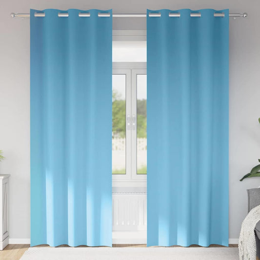 vidaXL Κουρτίνες με κουρτίνες 2 pcs Γαλάζιο 225 x 140 εκ. Πολυεστέρας