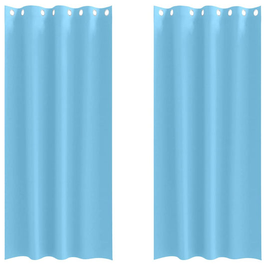 vidaXL Κουρτίνες με κουρτίνες 2 pcs Γαλάζιο 225 x 140 εκ. Πολυεστέρας