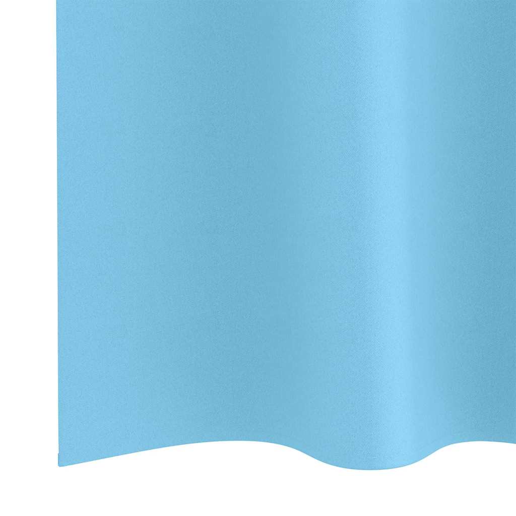 vidaXL Κουρτίνες με κουρτίνες 2 pcs Γαλάζιο 245 x 140 εκ. Πολυεστέρας