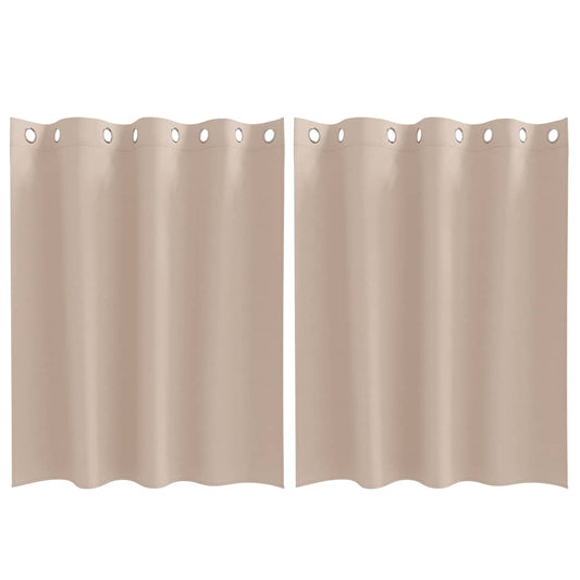 vidaXL Κουρτίνες με κουρτίνες 2 pcs Taupe 140 x 140 cm Πολυεστέρας