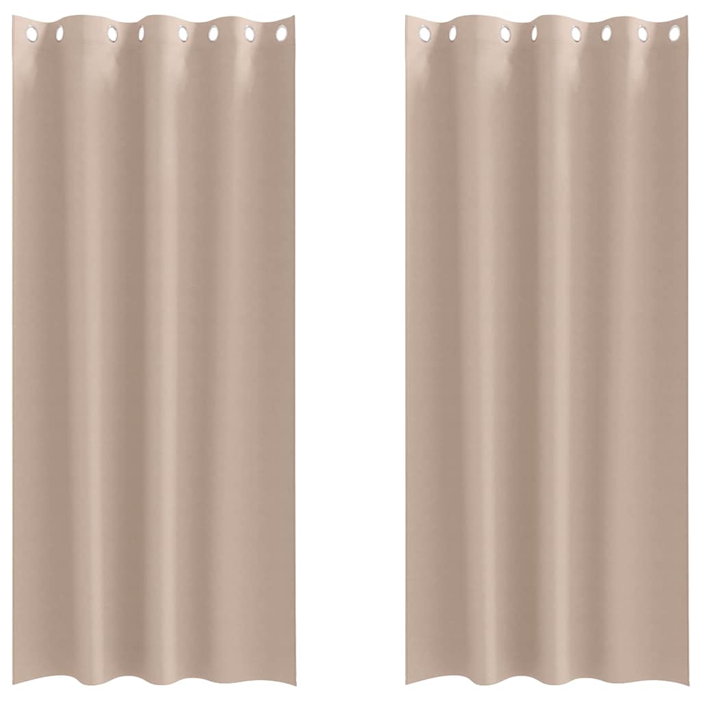 vidaXL Κουρτίνες με κουρτίνες 2 pcs Taupe 225 x 140 εκ. Πολυεστέρας