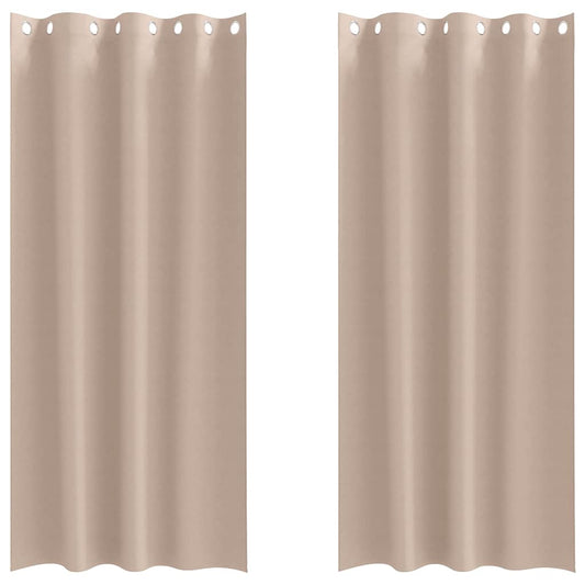 vidaXL Κουρτίνες με κουρτίνες 2 pcs Taupe 225 x 140 εκ. Πολυεστέρας