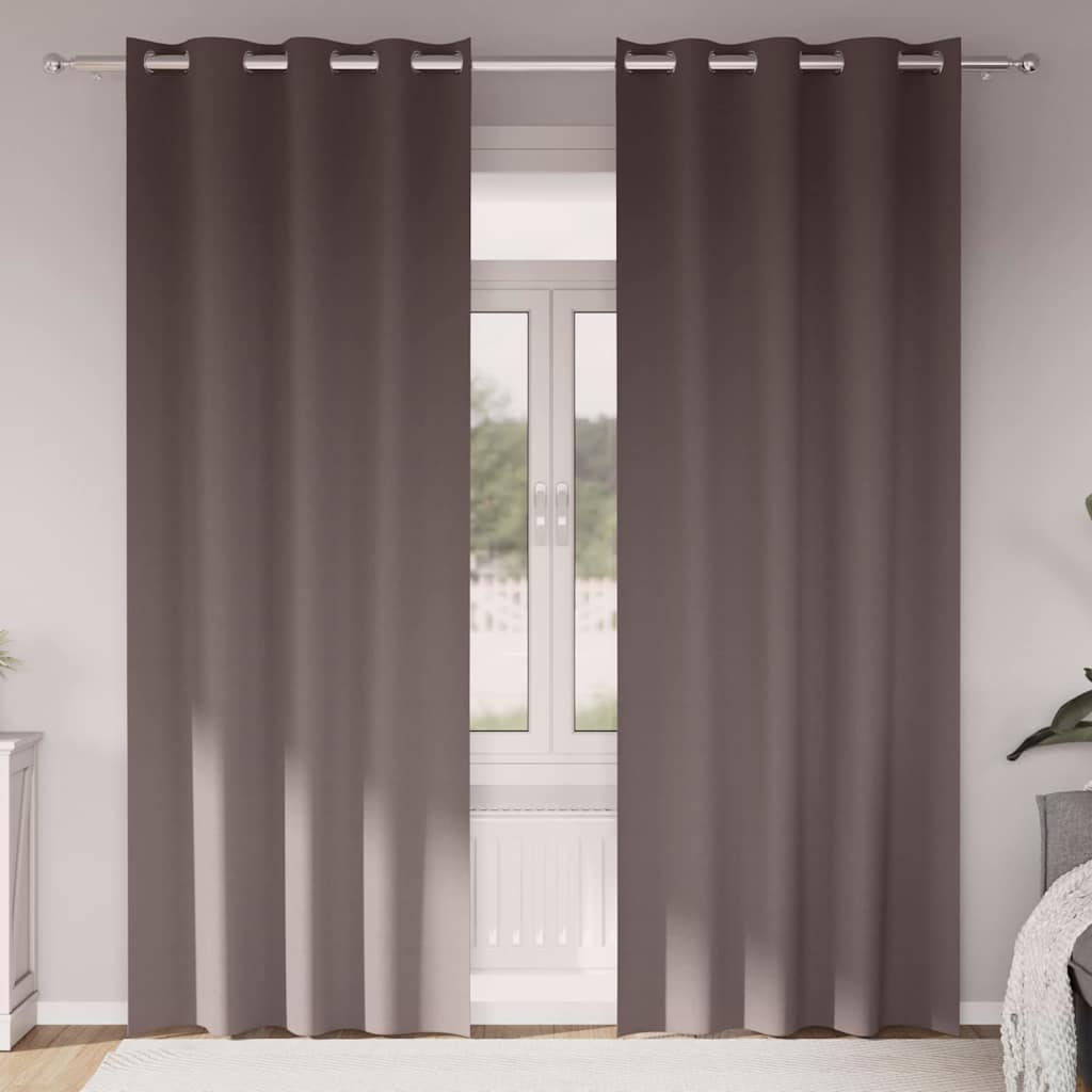 vidaXL Κουρτίνες 2 pcs Σκούρο καφέ Σκούρο καφέ 225 x 140 εκ.