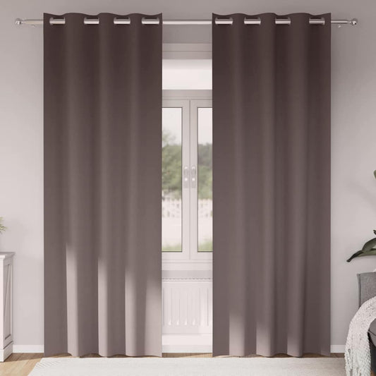 vidaXL Κουρτίνες 2 pcs Σκούρο καφέ Σκούρο καφέ 225 x 140 εκ.