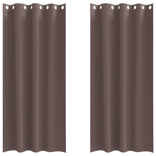 vidaXL Κουρτίνες 2 pcs Σκούρο καφέ Σκούρο καφέ 225 x 140 εκ.