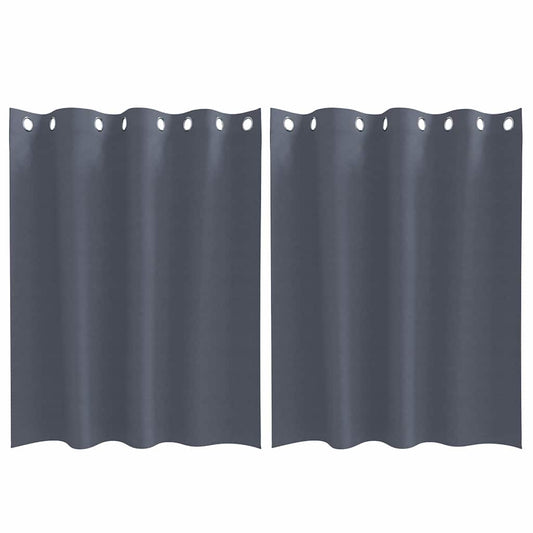 vidaXL Κουρτίνες με κουρτίνες 2 pcs Ανθρακί 140 x 140 cm Πολυεστέρας