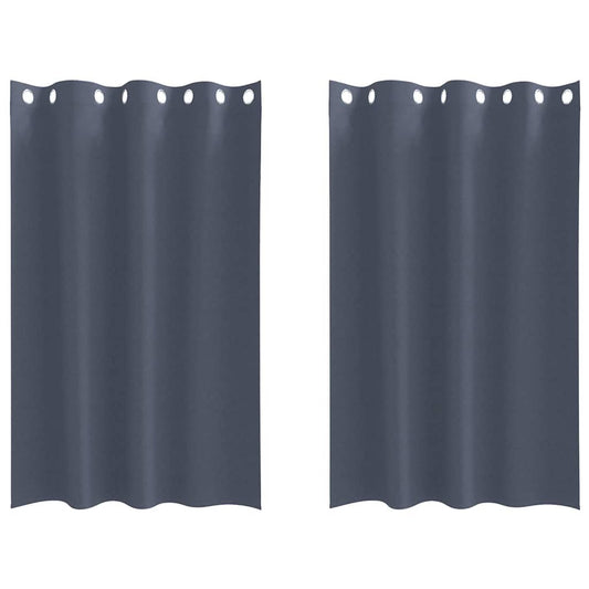vidaXL Κουρτίνες με κουρτίνες 2 pcs Ανθρακί 175 x 140 εκ. Πολυεστέρας