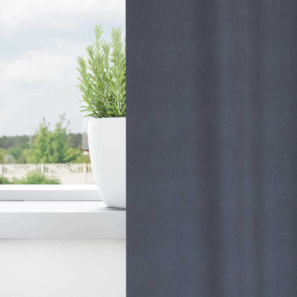 vidaXL Κουρτίνες με κουρτίνες 2 pcs Ανθρακί 225 x 140 εκ. Πολυεστέρας