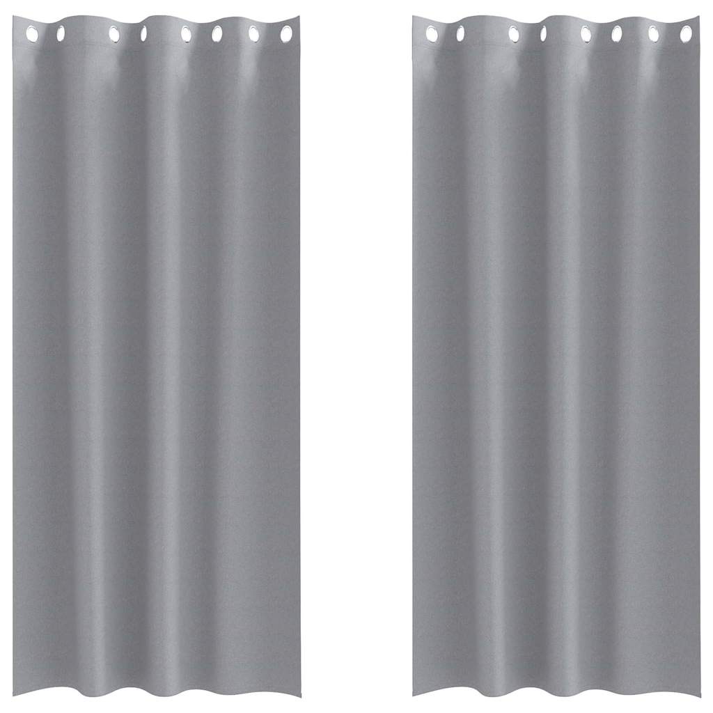 vidaXL Κουρτίνες 2 pcs Ανοιχτό γκρι 245 x 140 εκ. Πολυεστέρας
