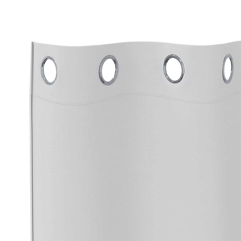 vidaXL Κουρτίνες Μαύρης Ύφανσης με Δαχτυλίδια Απαλό γκρι Πολυεστέρας