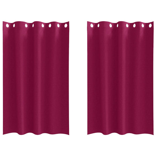 vidaXL Κουρτίνες με κουρτίνες 2 pcs Κόκκινο 175 x 140 εκ. Πολυεστέρας