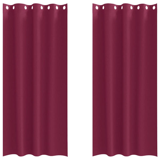 vidaXL Κουρτίνες με κουρτίνες 2 pcs Κόκκινο 225 x 140 εκ. Πολυεστέρας