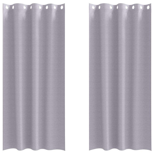 vidaXL Κουρτίνες 2 pcs Μεταλλικό Γκρι 225 x 140 εκ. Πολυεστέρας
