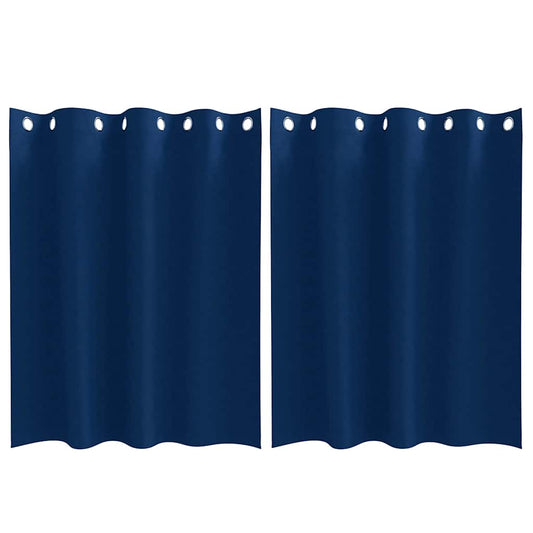 vidaXL Κουρτίνες 2 pcs Σκούρο Μπλε 140 x 140 cm Πολυεστέρας