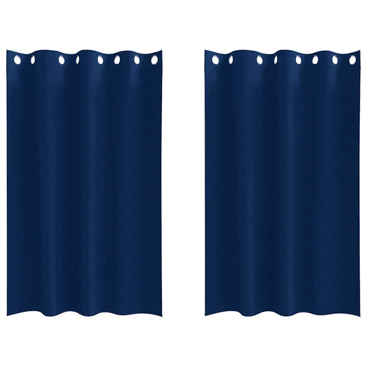 vidaXL Κουρτίνες 2 pcs Σκούρο Μπλε 175 x 140 εκ. Πολυεστέρας