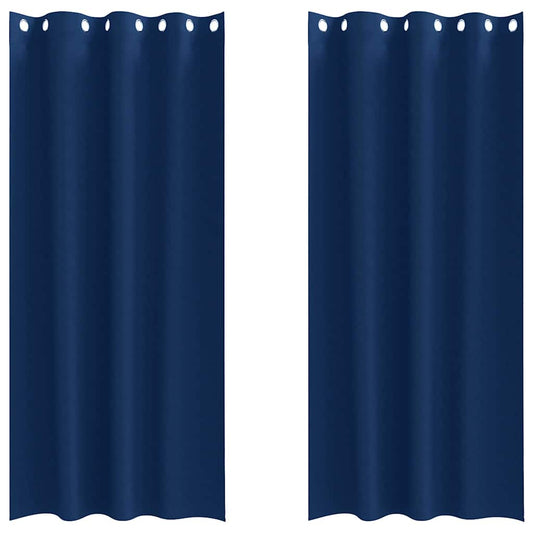 vidaXL Κουρτίνες 2 pcs Σκούρο Μπλε 260 x 140 εκ. Πολυεστέρας