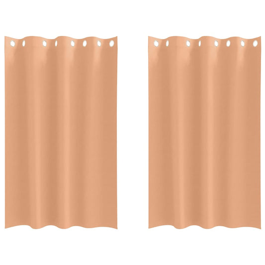 vidaXL Κουρτίνες 2 pcs Ανοιχτό καφέ 175 x 140 εκ. Πολυεστέρας
