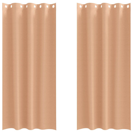 vidaXL Κουρτίνες 2 pcs Ανοιχτό καφέ 225 x 140 εκ. Πολυεστέρας