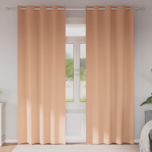 vidaXL Κουρτίνες 2 pcs Ανοιχτό καφέ 245 x 140 εκ. Πολυεστέρας