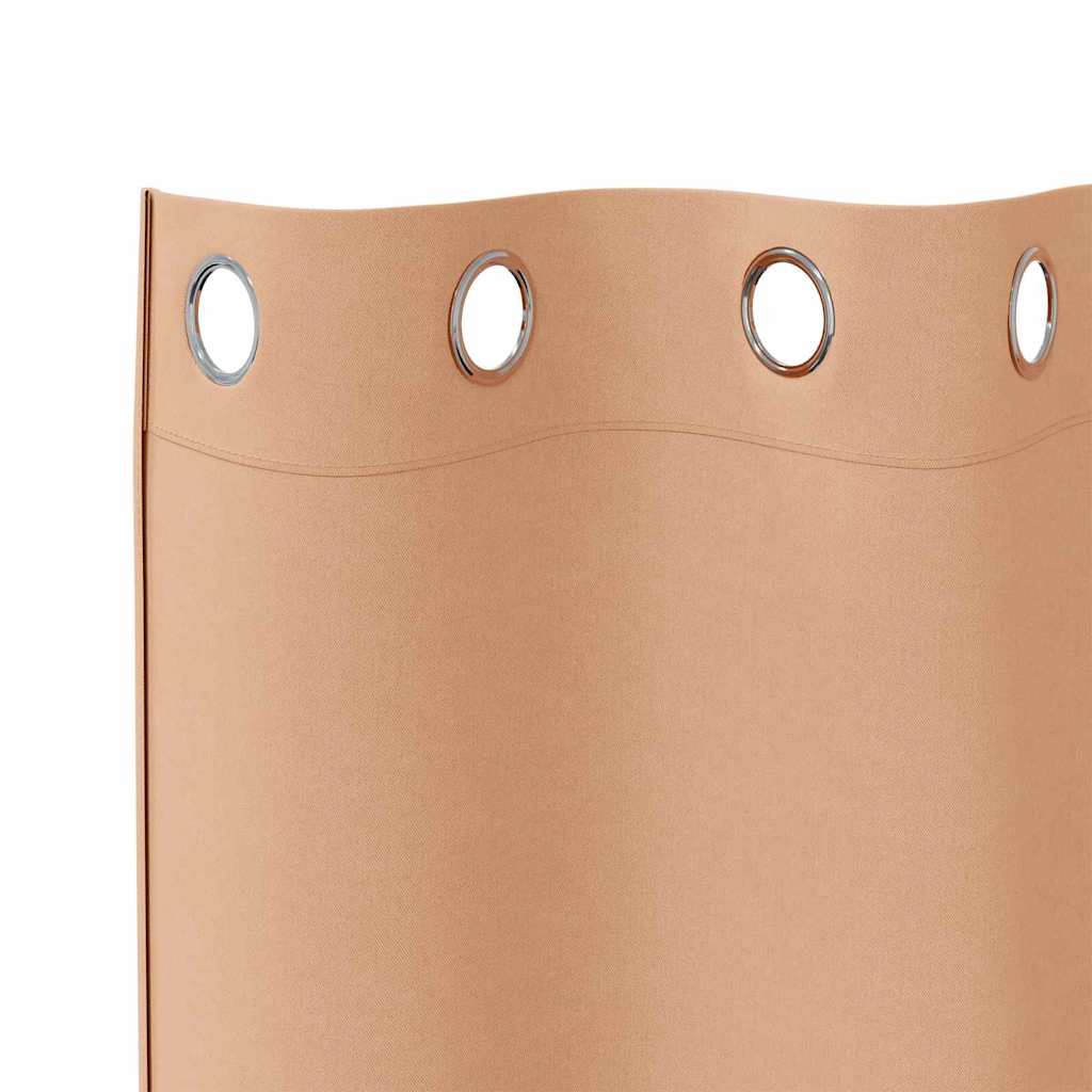 vidaXL Κουρτίνες 2 pcs Ανοιχτό καφέ 260 x 140 εκ. Πολυεστέρας