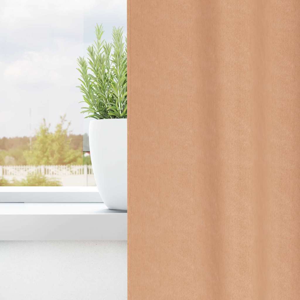vidaXL Κουρτίνες 2 pcs Ανοιχτό καφέ 260 x 140 εκ. Πολυεστέρας