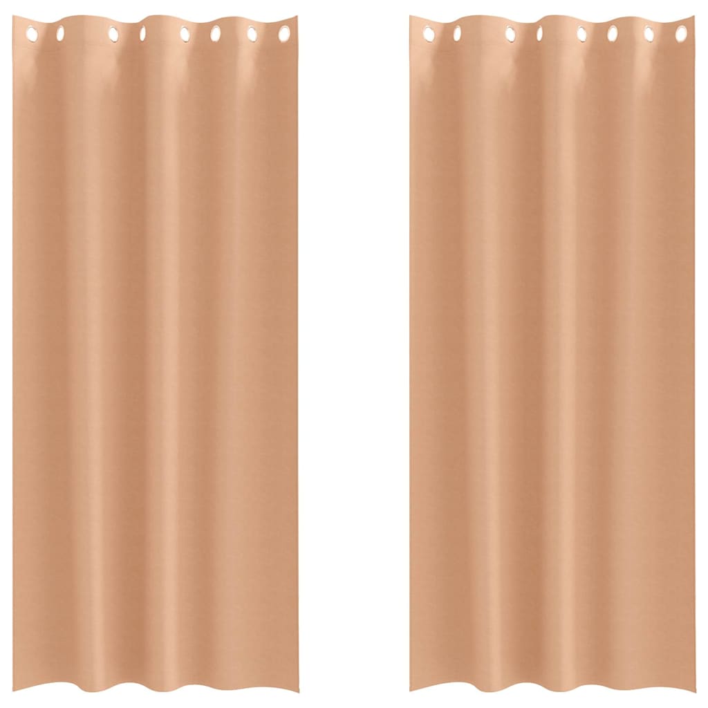 vidaXL Κουρτίνες 2 pcs Ανοιχτό καφέ 260 x 140 εκ. Πολυεστέρας