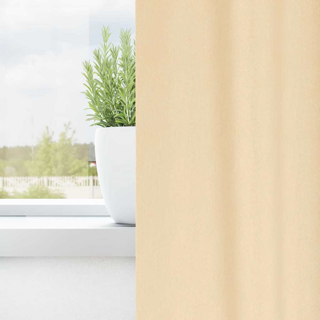 vidaXL Κουρτίνες με κουρτίνες 2 pcs Κρεμ 175 x 140 εκ. Πολυεστέρας
