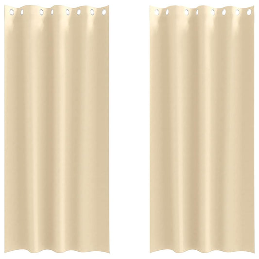 vidaXL Κουρτίνες με κουρτίνες 2 pcs Κρεμ 260 x 140 εκ. Πολυεστέρας