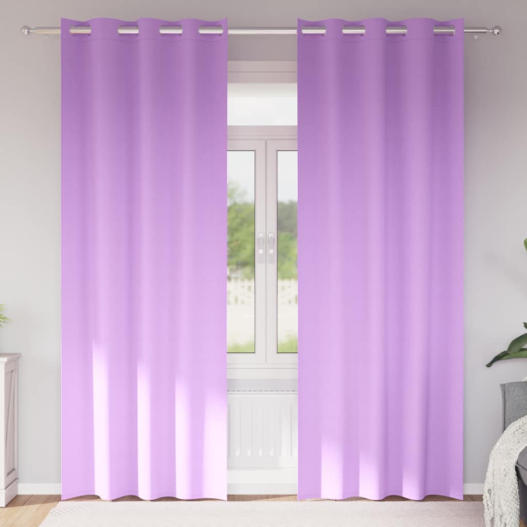 vidaXL Κουρτίνες με κουρτίνες 2 pcs Μοβ 260 x 140 εκ. Πολυεστέρας