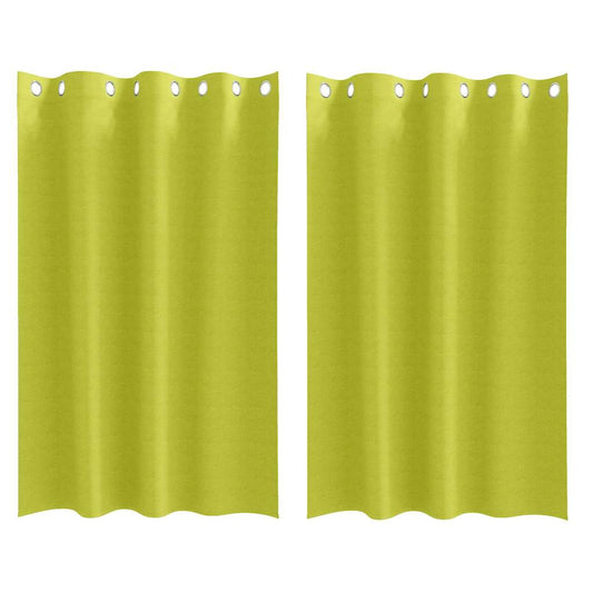 vidaXL Κουρτίνες με κουρτίνες 2 pcs Λαχανί 175 x 140 εκ. Πολυεστέρας