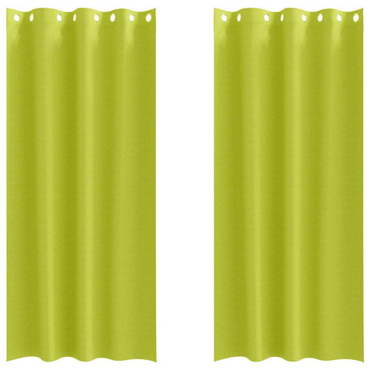 vidaXL Κουρτίνες με κουρτίνες 2 pcs Λαχανί 225 x 140 εκ. Πολυεστέρας