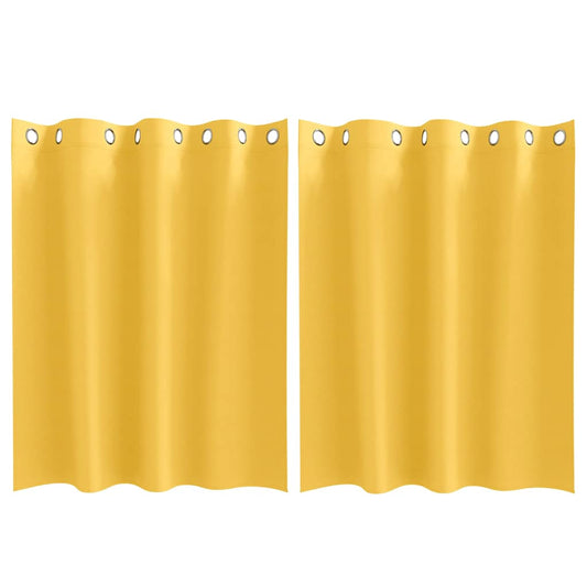 vidaXL Κουρτίνες 2 pcs κίτρινο μουσταρδί 140 x 140 cm Πολυεστέρας