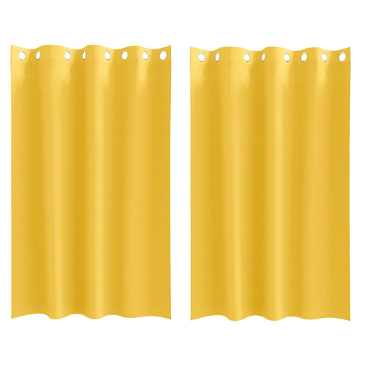 vidaXL Κουρτίνες 2 pcs κίτρινο μουσταρδί 175 x 140 εκ. Πολυεστέρας