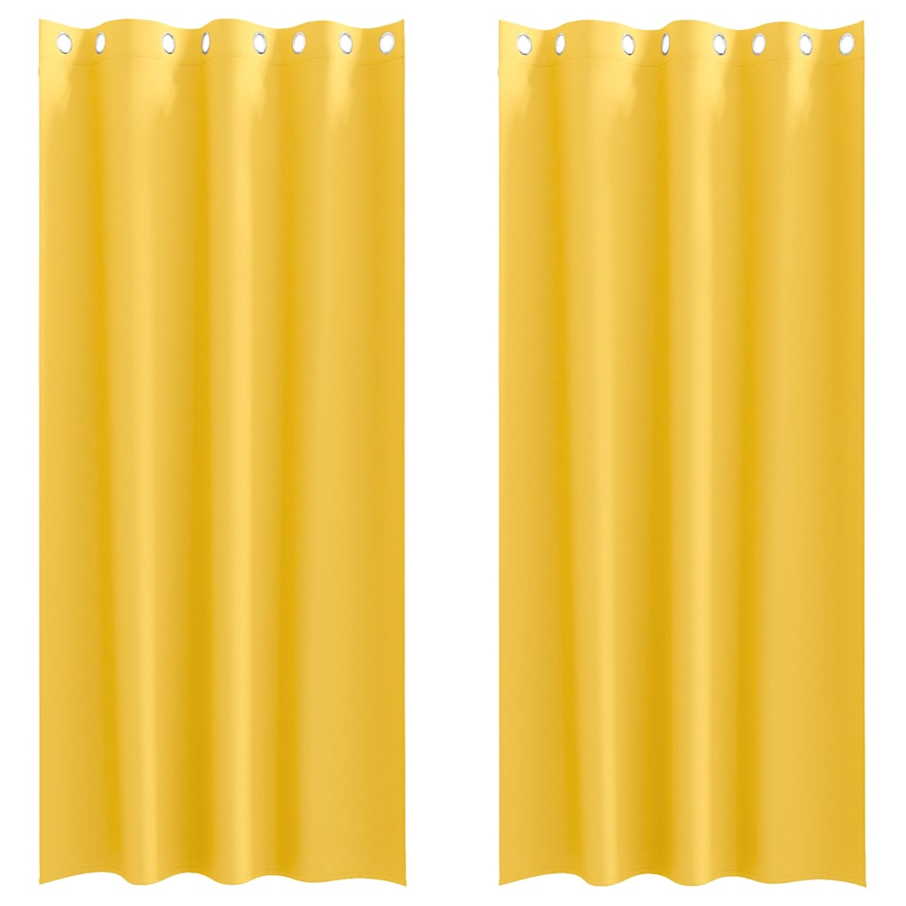 vidaXL Κουρτίνες 2 pcs κίτρινο μουσταρδί 225 x 140 εκ. Πολυεστέρας