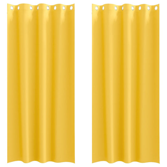 vidaXL Κουρτίνες 2 pcs κίτρινο μουσταρδί 225 x 140 εκ. Πολυεστέρας