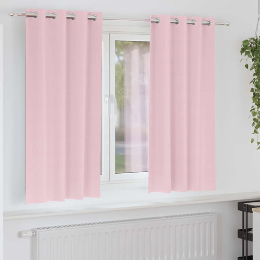 vidaXL Κουρτίνες 2 pcs Μωρουδίστικο Ροζ 175 x 140 εκ. Πολυεστέρας