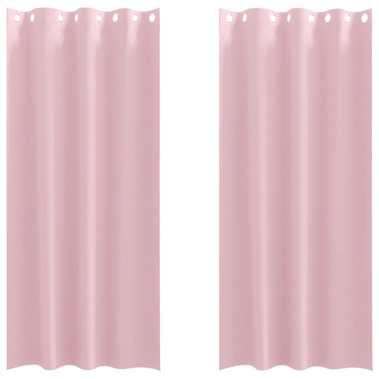 vidaXL Κουρτίνες 2 pcs Μωρουδίστικο Ροζ 245 x 140 εκ. Πολυεστέρας