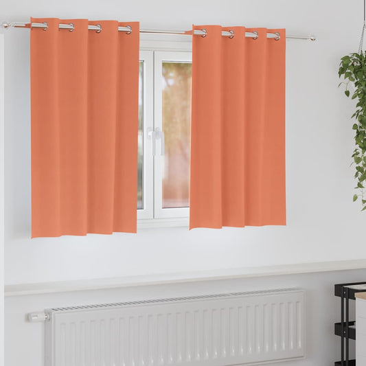 vidaXL Κουρτίνες με κουρτίνες 2 pcs Τερακότα 140 x 140 cm Πολυεστέρας