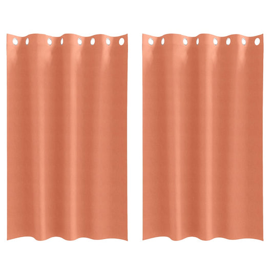 vidaXL Κουρτίνες με κουρτίνες 2 pcs Τερακότα 175 x 140 εκ. Πολυεστέρας