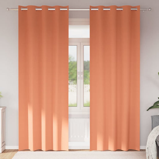 vidaXL Κουρτίνες με κουρτίνες 2 pcs Τερακότα 225 x 140 εκ. Πολυεστέρας