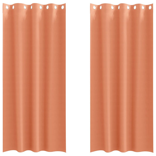 vidaXL Κουρτίνες με κουρτίνες 2 pcs Τερακότα 260 x 140 εκ. Πολυεστέρας