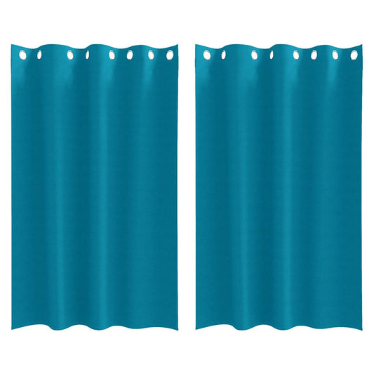 vidaXL Κουρτίνες με κουρτίνες 2 pcs Τιρκουάζ 175 x 140 εκ. Πολυεστέρας
