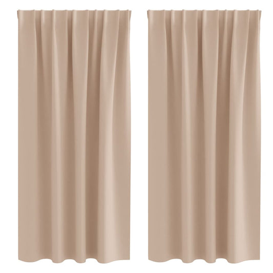 vidaXL Κουρτίνες με κουρτίνες 2 pcs Taupe Πολυεστέρας