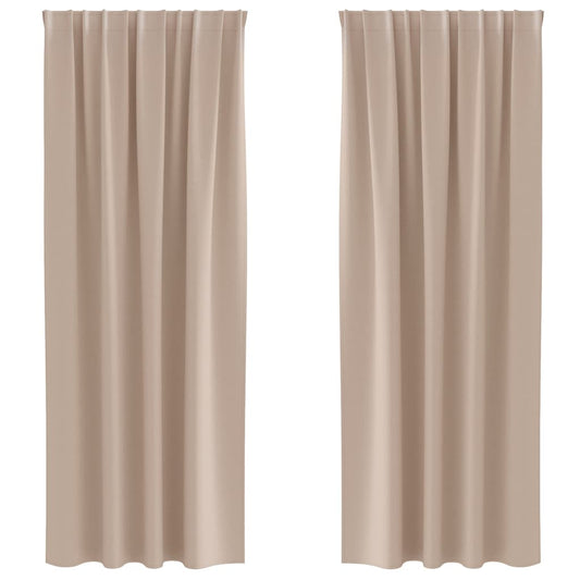 vidaXL Κουρτίνες με κουρτίνες 2 pcs Taupe 225 x 140 εκ. Πολυεστέρας
