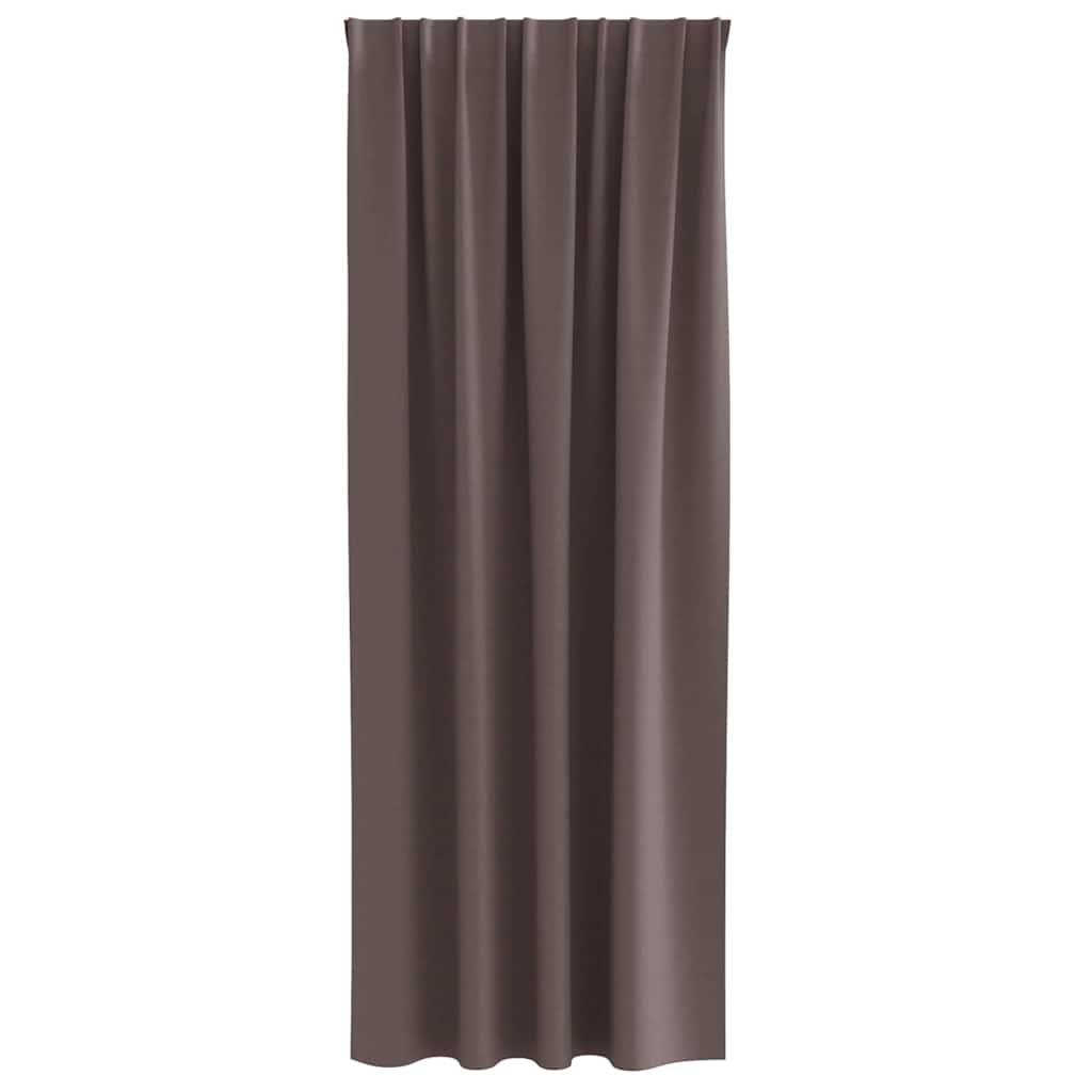 vidaXL Κουρτίνες Μαύρης Ύφανσης με Δαχτυλίδια 2 τμχ. Σκούρο Καφέ