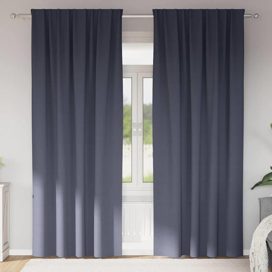 vidaXL Κουρτίνες με κουρτίνες 2 pcs Ανθρακί 260 x 140 εκ. Πολυεστέρας