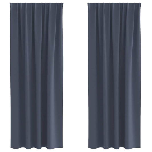 vidaXL Κουρτίνες με κουρτίνες 2 pcs Ανθρακί 260 x 140 εκ. Πολυεστέρας